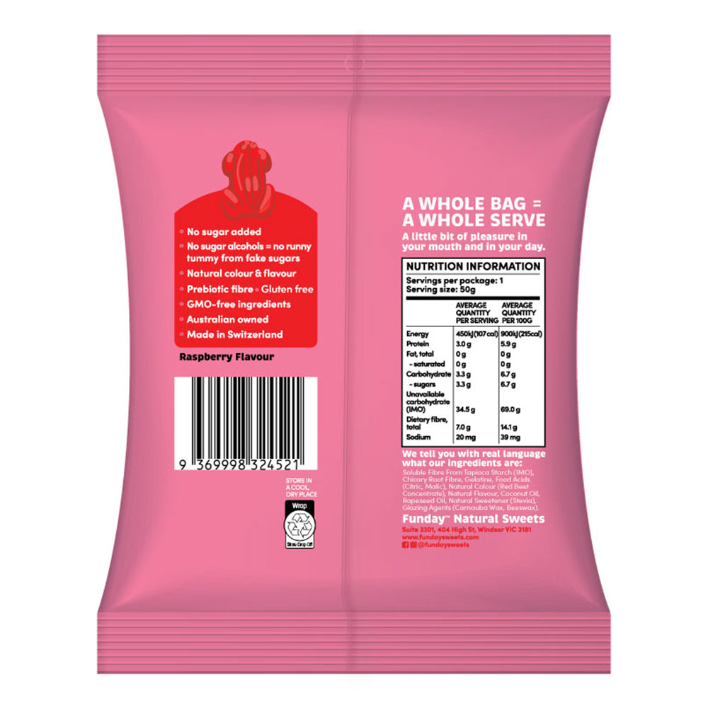 12pk Funday Raspberry Flavoured Gummy Frogs 600g