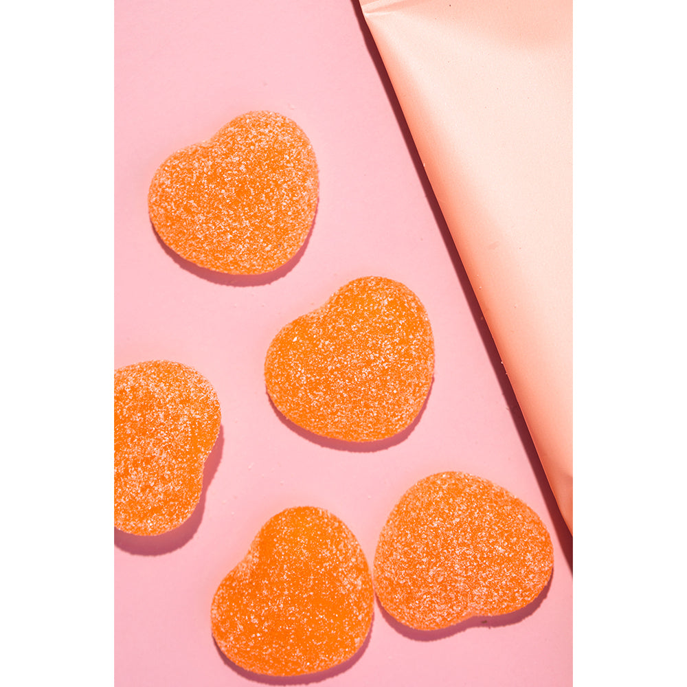 12pk Funday Sour Peach Flavoured Hearts 600g