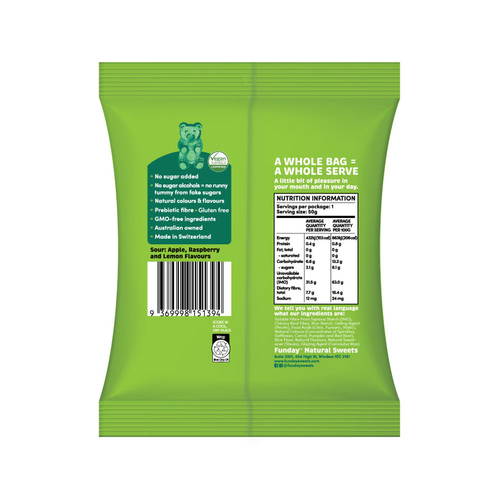 12pk Funday Vegan Sour Gummy Bears 600g