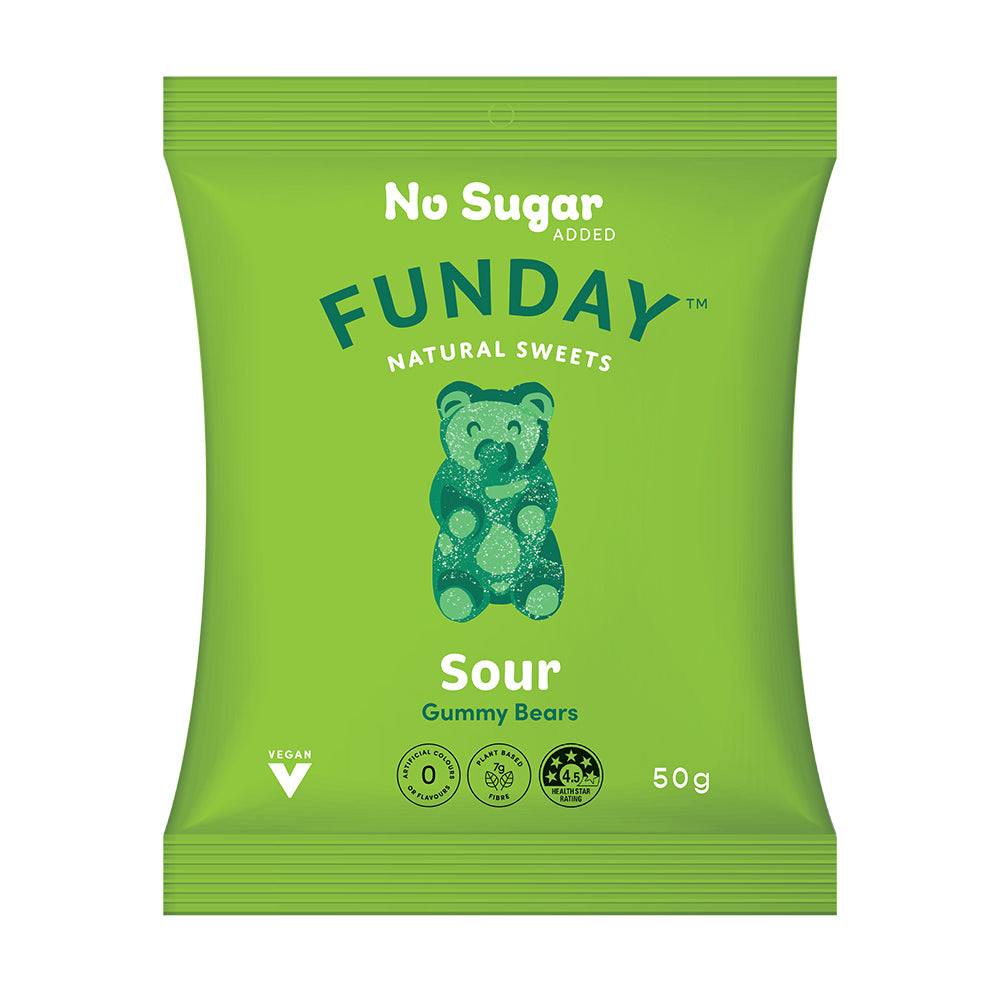 12pk Funday Vegan Sour Gummy Bears 600g