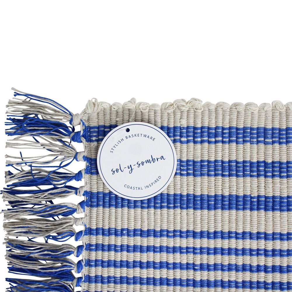 2PK LVD Thick Weaved Cotton Super-Absorbent Mat Floor Rug 60x90cm Marine