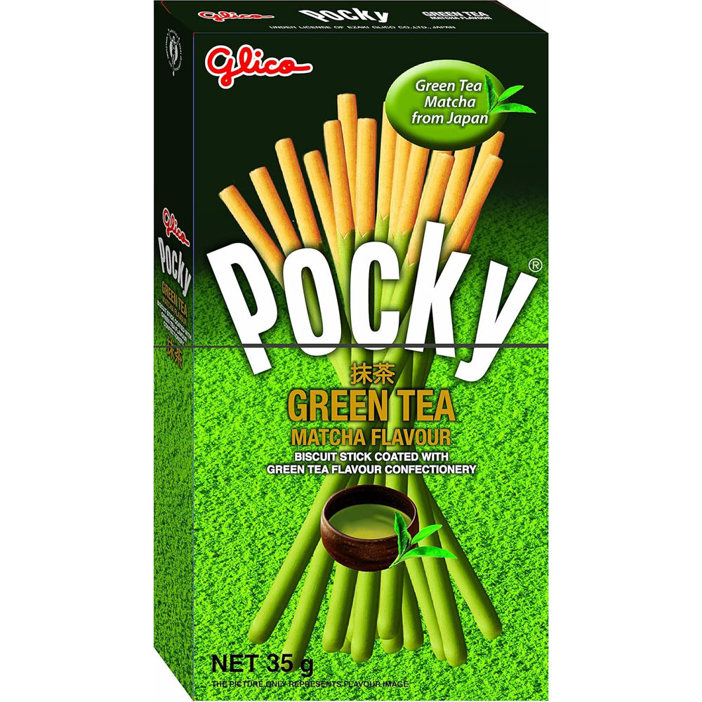 10PK Glico Pocky Matcha Green Tea Sticks Japanese Sweet Biscuit Snack 35G