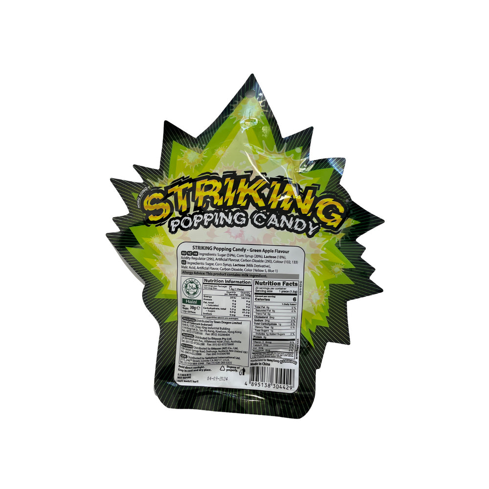 6PK Striking Popping Candy Apple Confectionery Lollies 30G