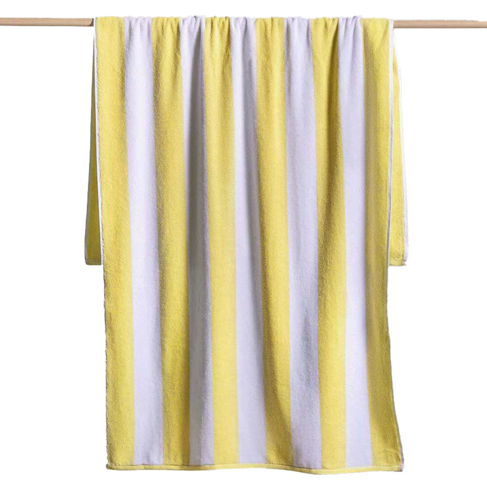 Canningvale Striped Cabana Cotton Terry Beach Towel - Sunshine