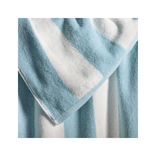 Canningvale Striped Cabana 160cm Cotton Terry Beach Towel - Sky Blue