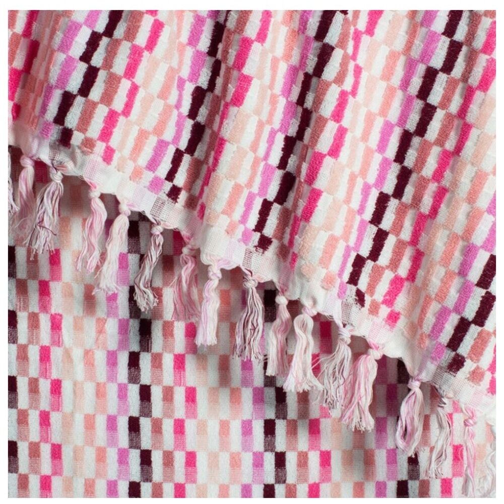 Canningvale Positana Grande Large Terry Beach Towel Pink Garnet 100x180cm