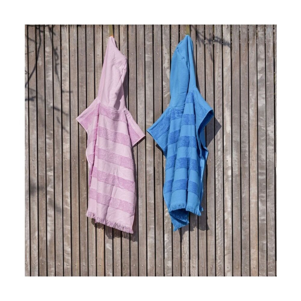 2PK Canningvale Capresi Kids Hooded Beach Towel Lilac Purple Stripe 3Y+