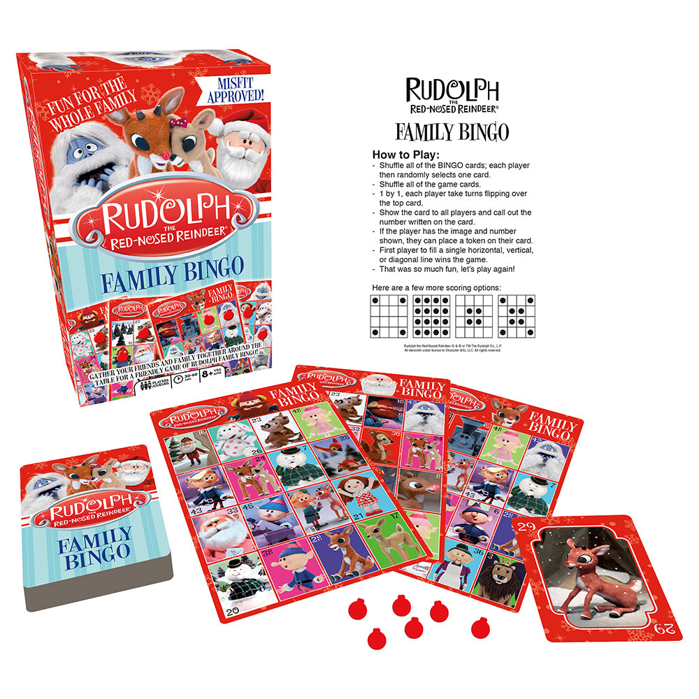Aquarius Rudolph The Red-Nosed Reindeer Family Bingo Card Game 8y+