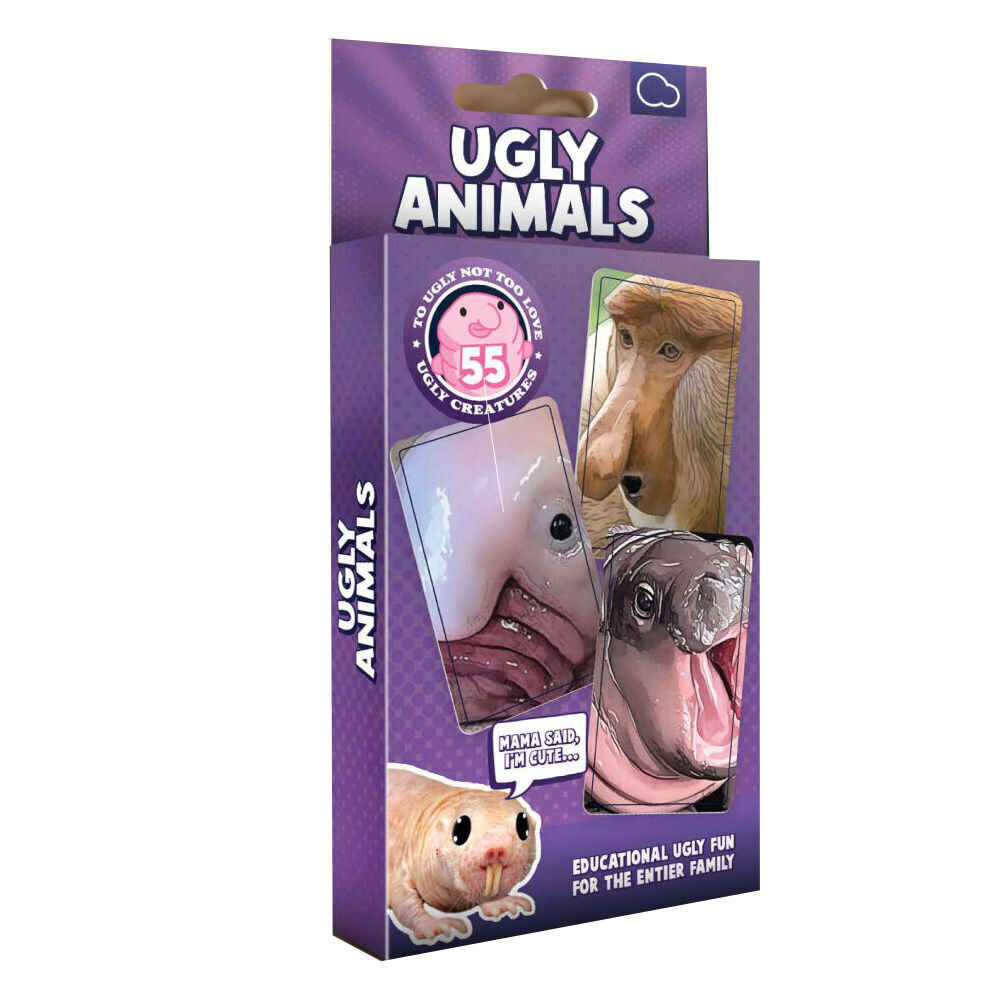 2PK Bubblegum Stuff Ugly Animals Educational Trivia Card Game
