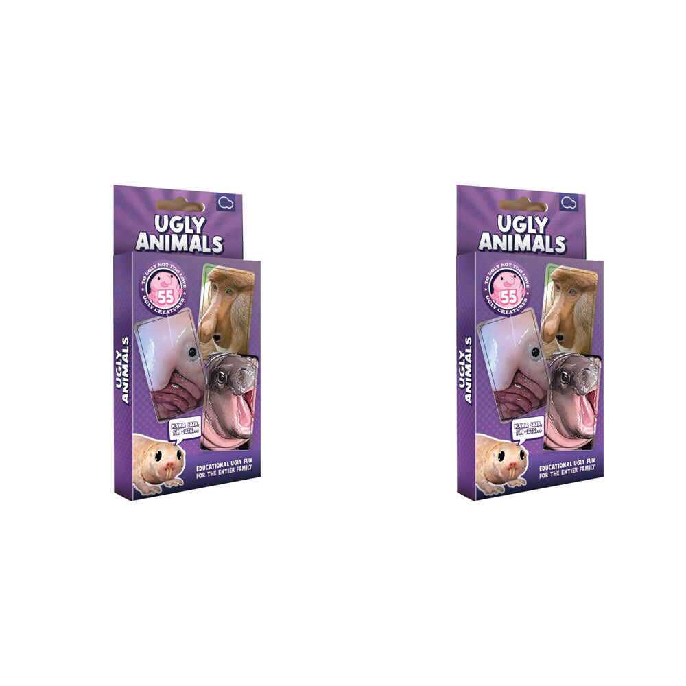 2PK Bubblegum Stuff Ugly Animals Educational Trivia Card Game