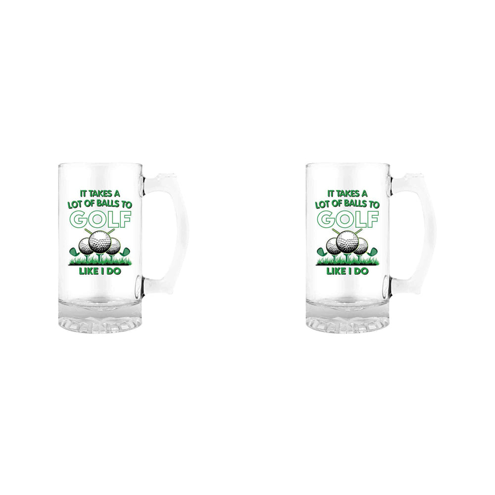 2PK It Takes A Lot Of Balls 490ml/18cm Beer/Cider Drinking Glass w/ Handle