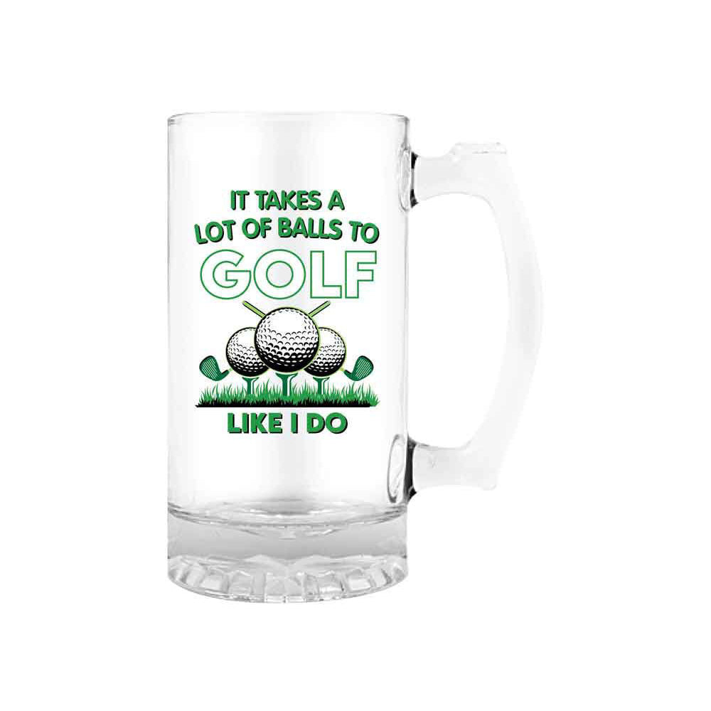 2PK It Takes A Lot Of Balls 490ml/18cm Beer/Cider Drinking Glass w/ Handle