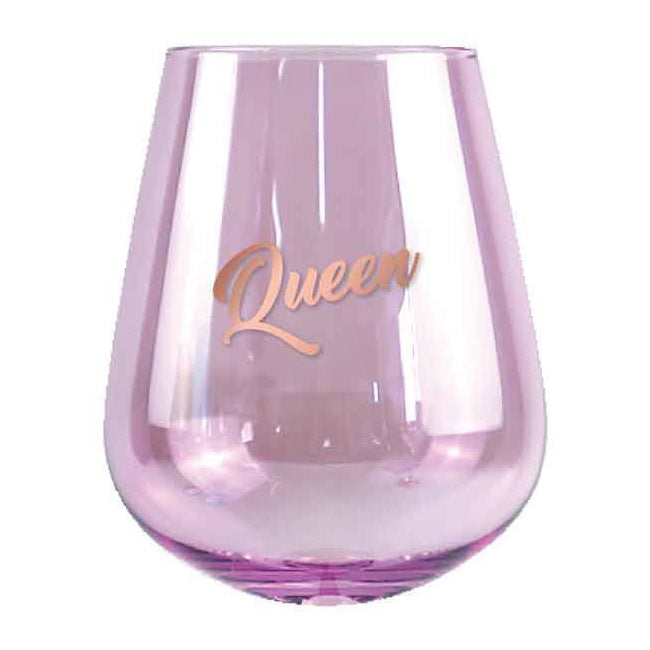 2pc Queen 13cm/600ml Stemless Glass Wine Drinking Set