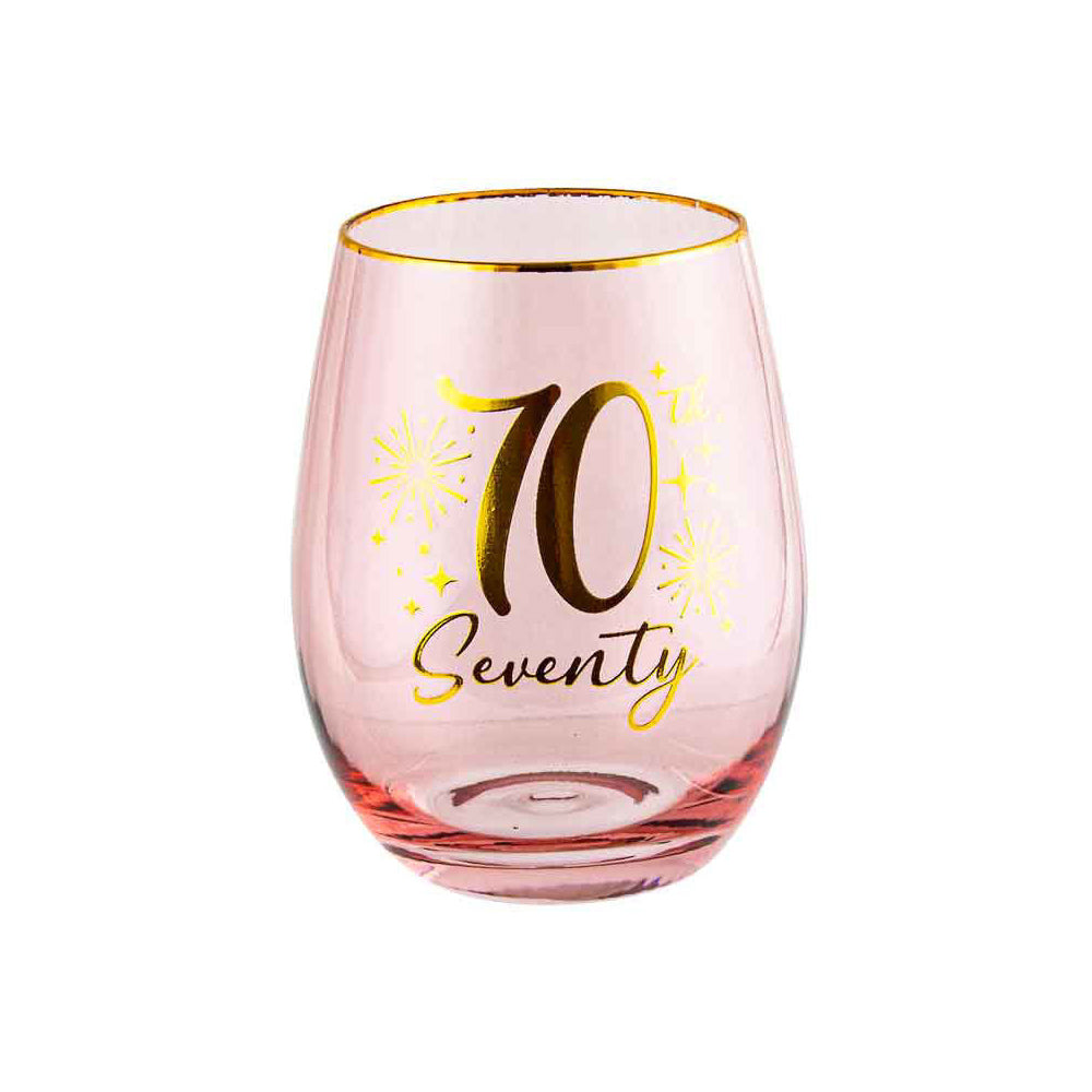 2PK 70th Fluted Stemless Glassware/Home Decoration 600ml/13cm
