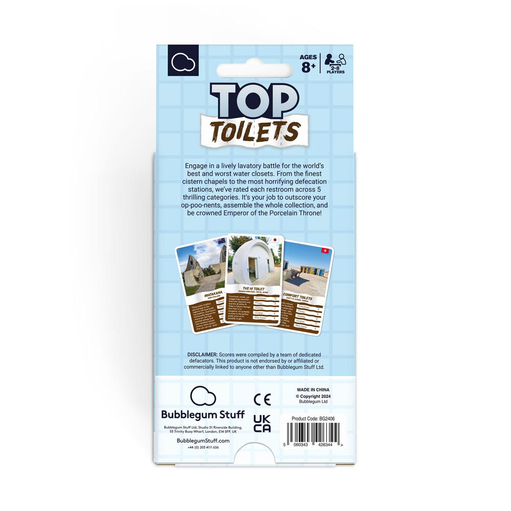 55pc Bubblegum Stuff Top Toilets Funny Novelty Card Game 12Y+;