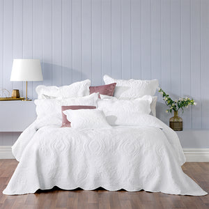 Bianca Cordelia Elegant Bedspread w/Pillowcase White - King Bed