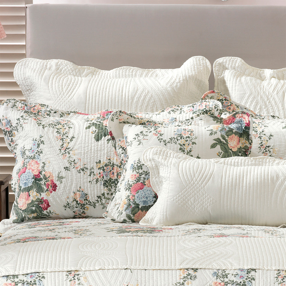 Bianca Rosedale Multi Bedspread Set Green - Single Bed