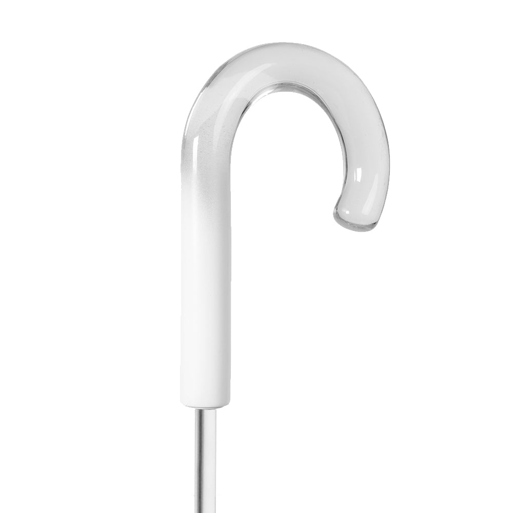Bobbie J Clear POE Auto Open Dome Shape w/ White Trims Umbrella