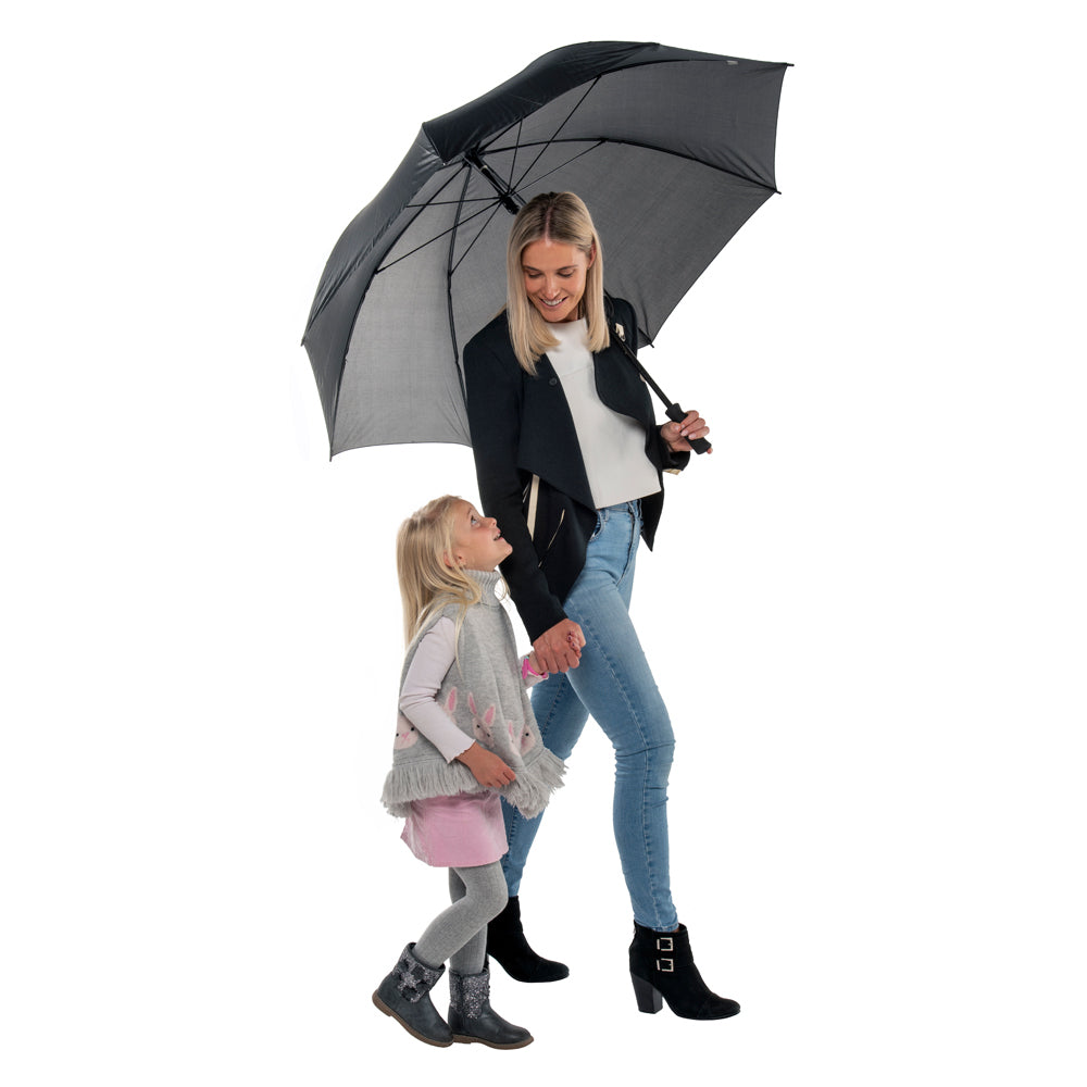 Bobbie J Classic Manual Open Golf Umbrella - Charcoal Grey