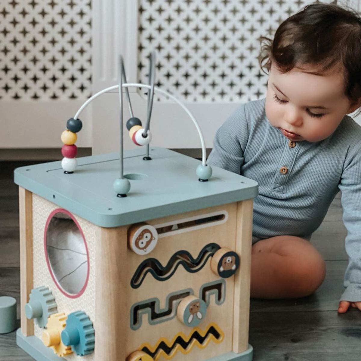 Bigjigs Toys FSC Wooden 38.5cm Activity Cube Baby/Toddler Toy 12m+