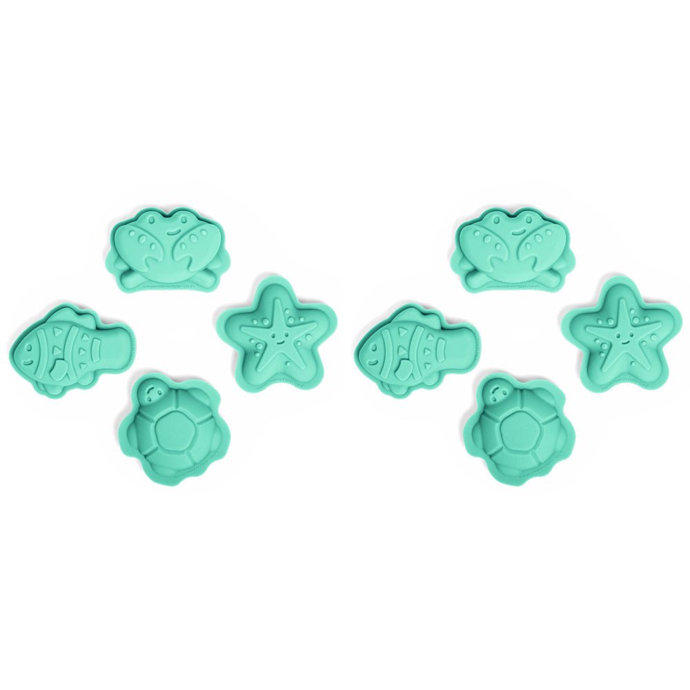 2x 4pc Bigjigs Toys Sand Mould Set Kids Toy Eggshell Green 18m+