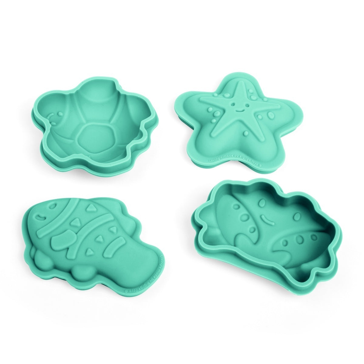 2x 4pc Bigjigs Toys Sand Mould Set Kids Toy Eggshell Green 18m+