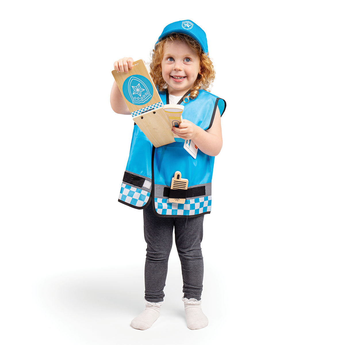 Bigjigs Toys Police Vest & Cap Dress Up Kids Pretend Play 3-5y