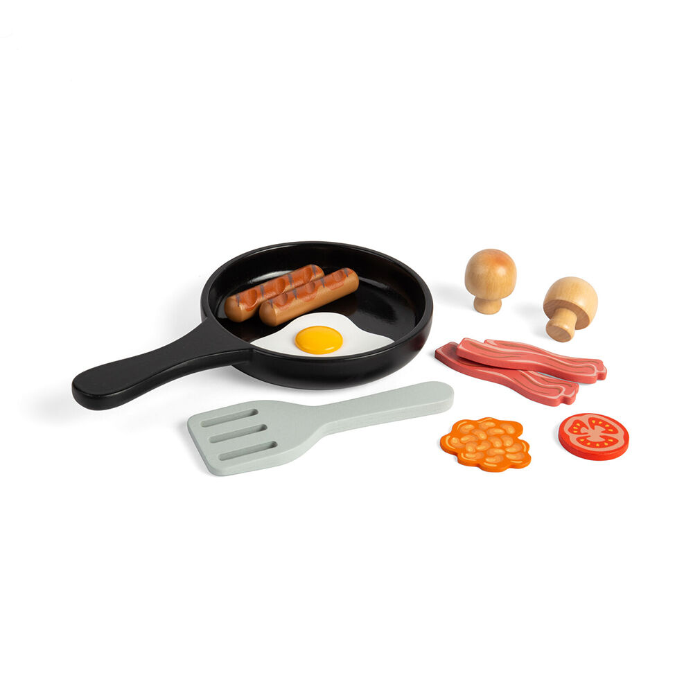 Bigjigs Toys Wood Breakfast Fry Up Kids Pretend Play Toys 25x14.8cm 18m+