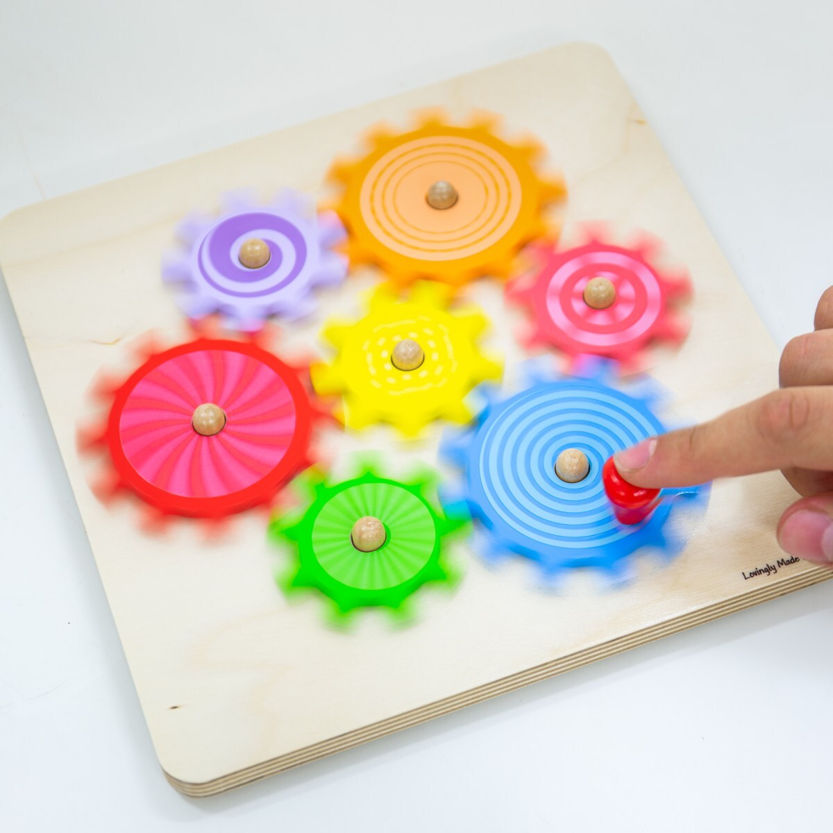 Bigjigs Toys 22cm Cog Puzzle Kids Wooden Sensory Toy 10m+