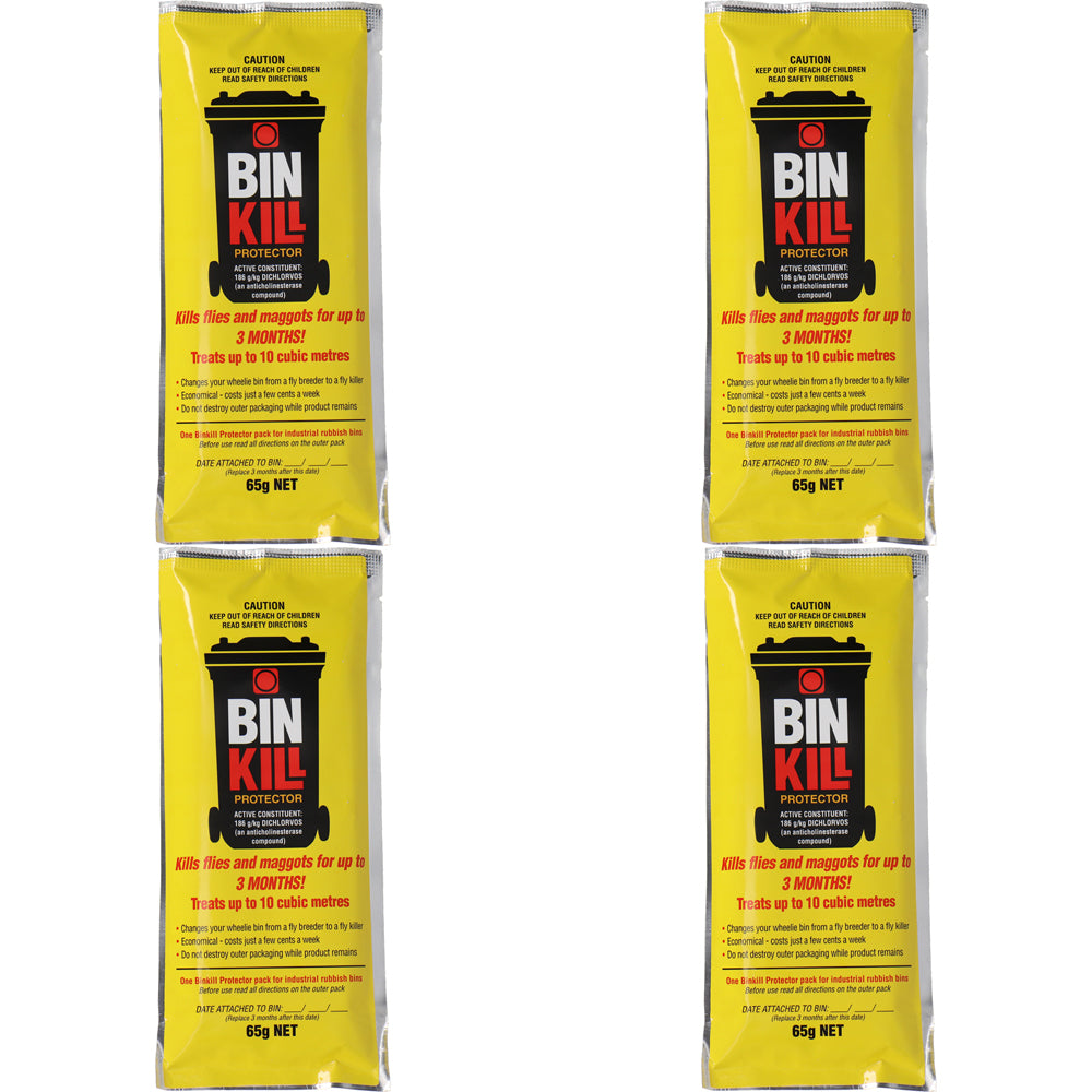 4PK Binkill 65g Commercial Waste Bin Cleaner Sanitizer