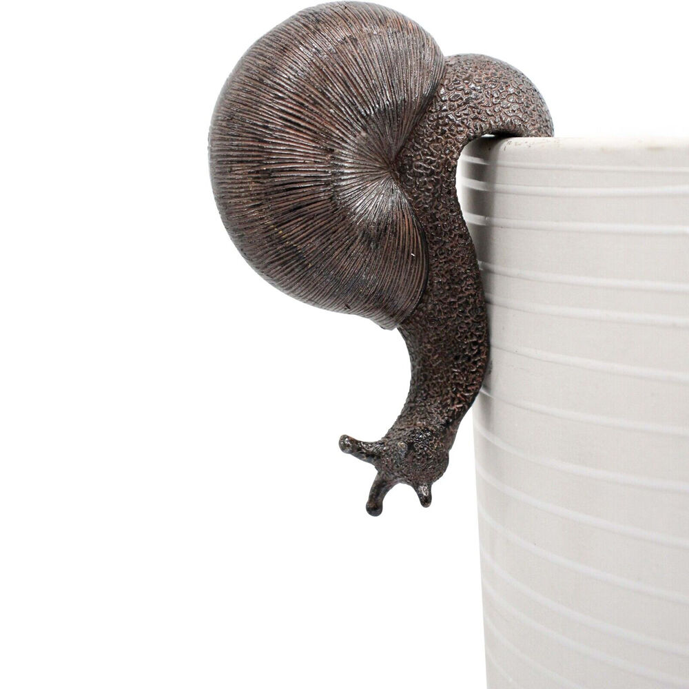LVD Textured Resin Planter Pot Sitter Accessory Snail 3.5x10cm Black