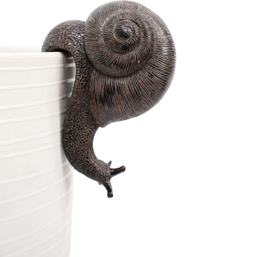 LVD Textured Resin Planter Pot Sitter Accessory Snail 3.5x10cm Black