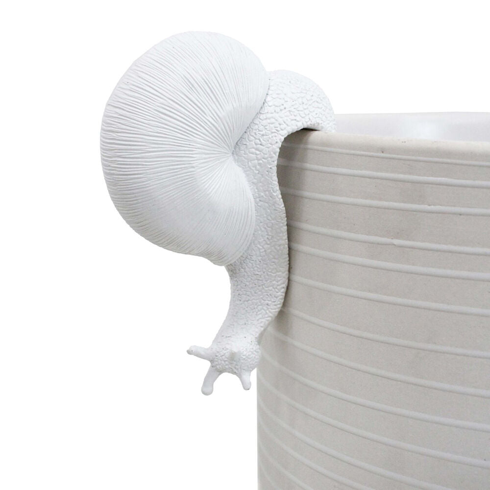 LVD Textured Resin Planter Pot Sitter Accessory Snail 3.5x10cm White