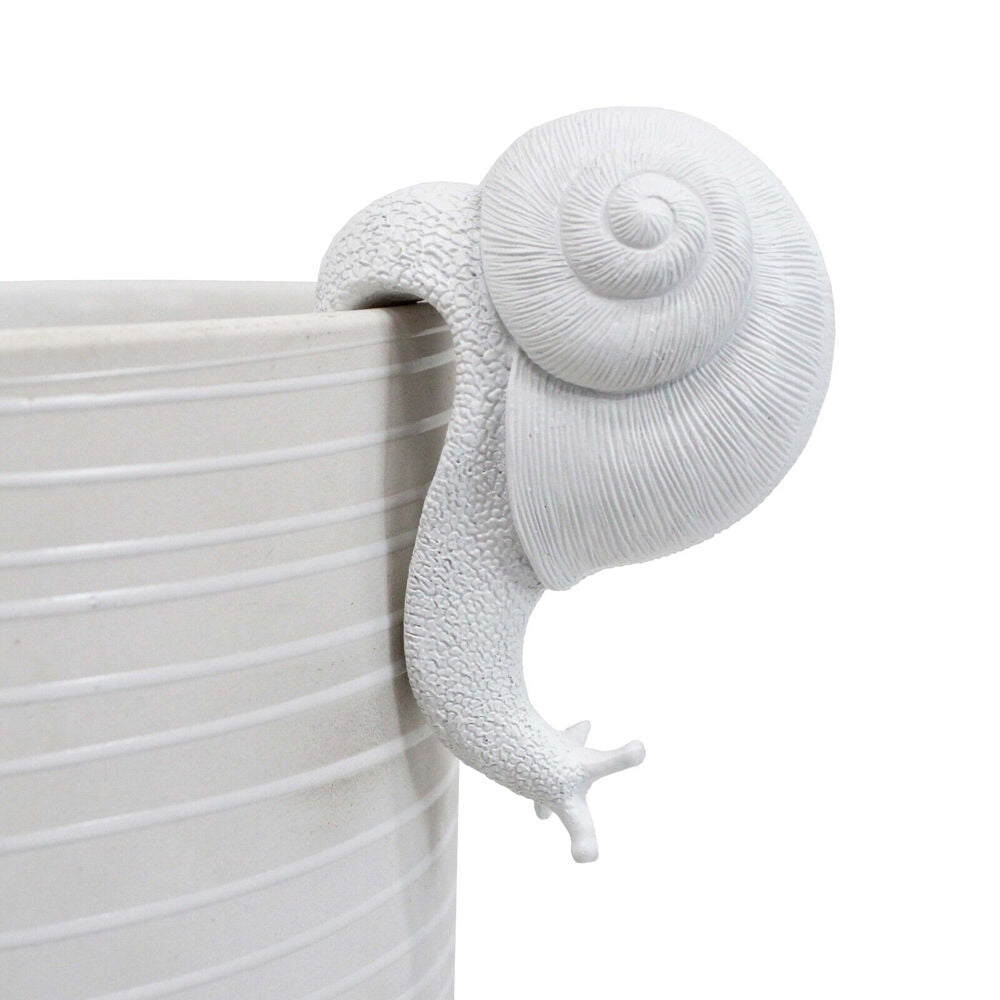 LVD Textured Resin Planter Pot Sitter Accessory Snail 3.5x10cm White