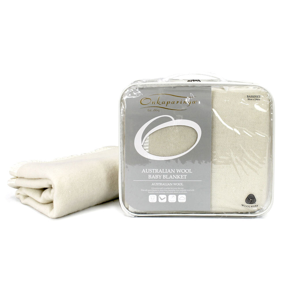 Onkaparinga Baby Australian Wool Bassinet Blanket - Cream