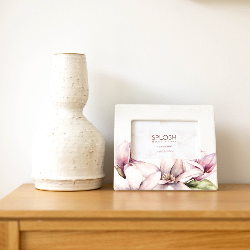 2PK Splosh Blossom 4x6" Ceramic Picture Frame Photo Holder Wall Hanging