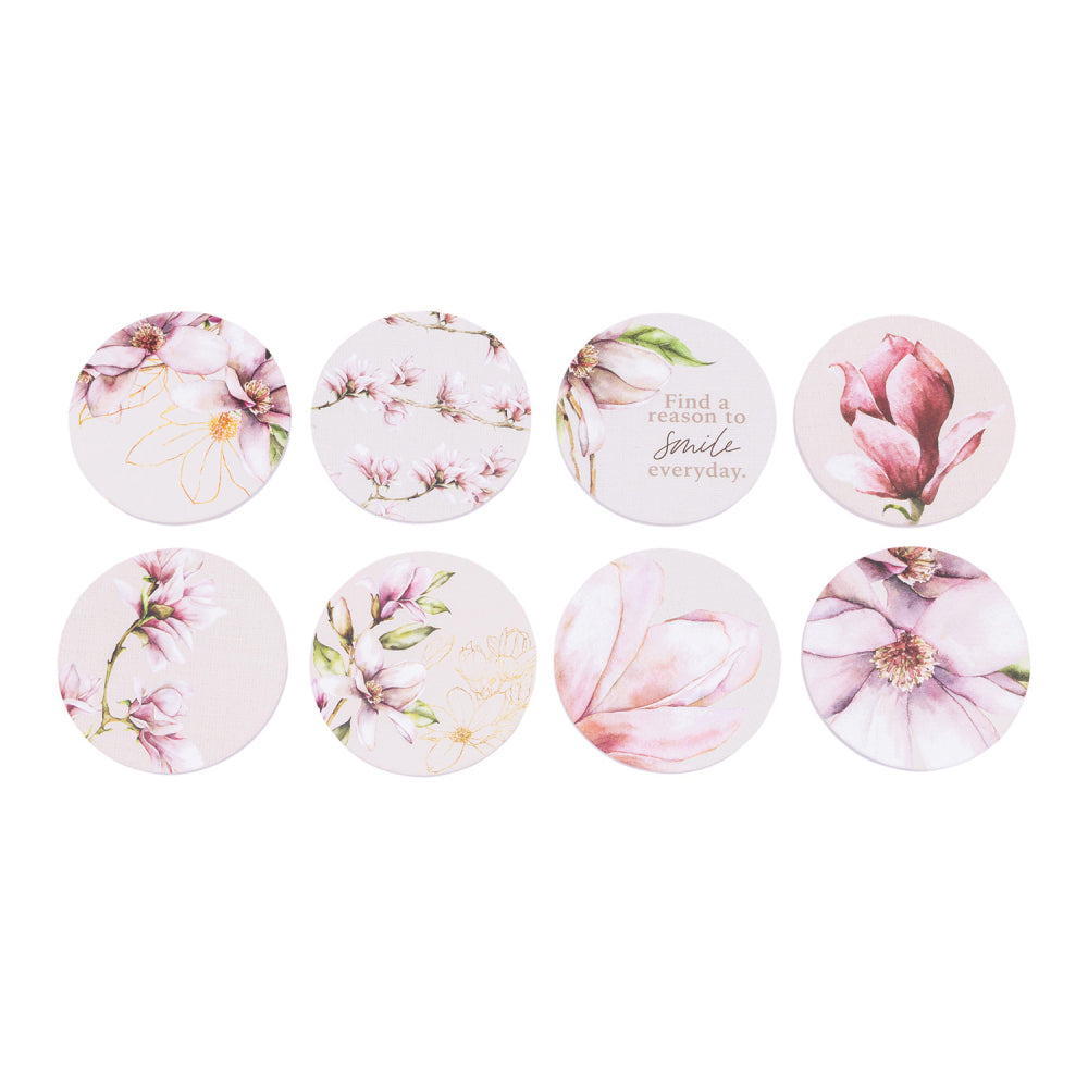 6PK Splosh Blossom 10cm Ceramic Coaster Drink Mat Round