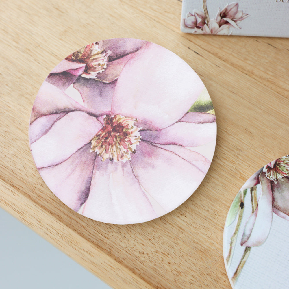 6PK Splosh Blossom Flower Bloom 10cm Ceramic Coaster Drink Mat Round