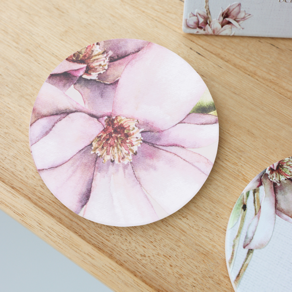 6PK Splosh Blossom Flower Bloom 10cm Ceramic Coaster Drink Mat Round