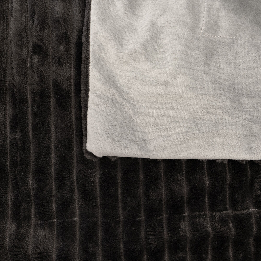 Bambury Channel Warm Sofa Blanket Soft Bedroom Throw 150x200cm Charcoal
