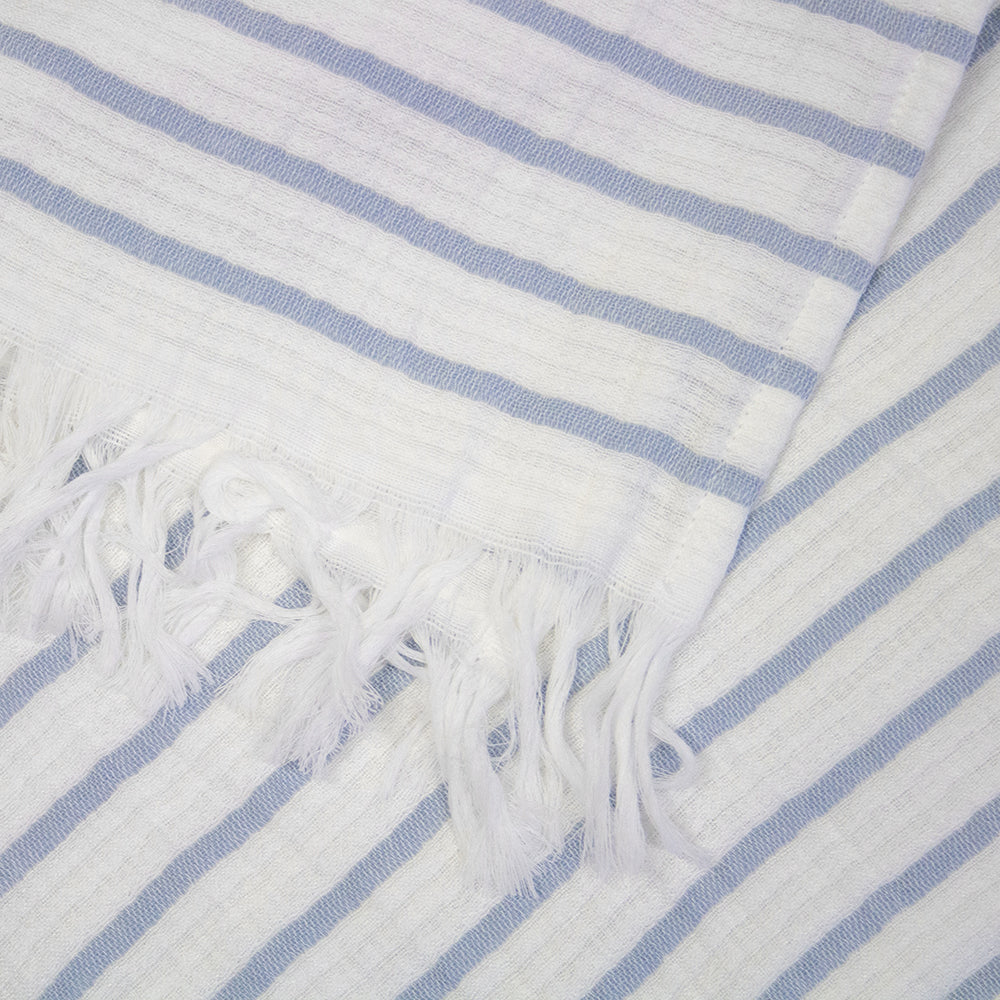 Bambury Decorative Ultra Soft Haven Throw Blue Cotton