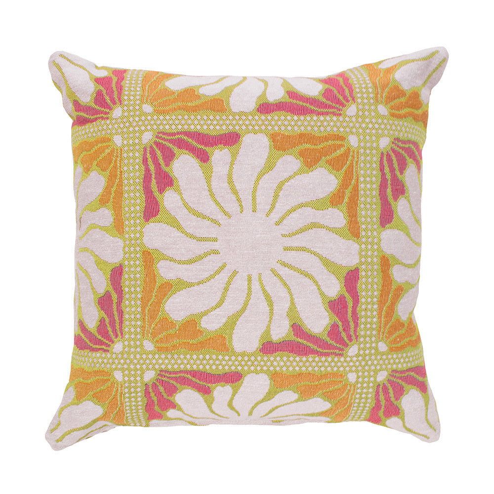 Bambury Zinnia Poly/Cotton Square Cushion 50x50cm Sorbet