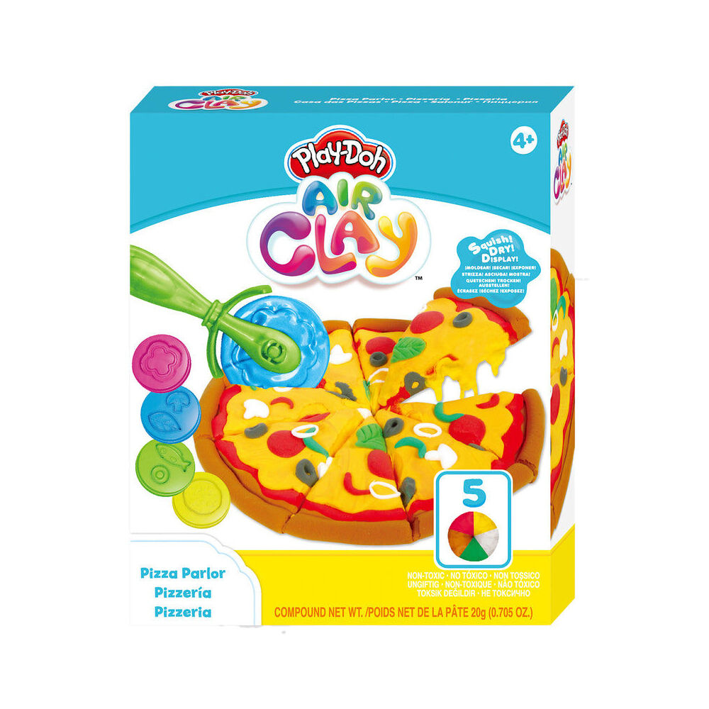 Play-Doh Air Dry Clay Pizza Parlour Set Mess-Free 5 Bright Colours Kids Kit 4y+