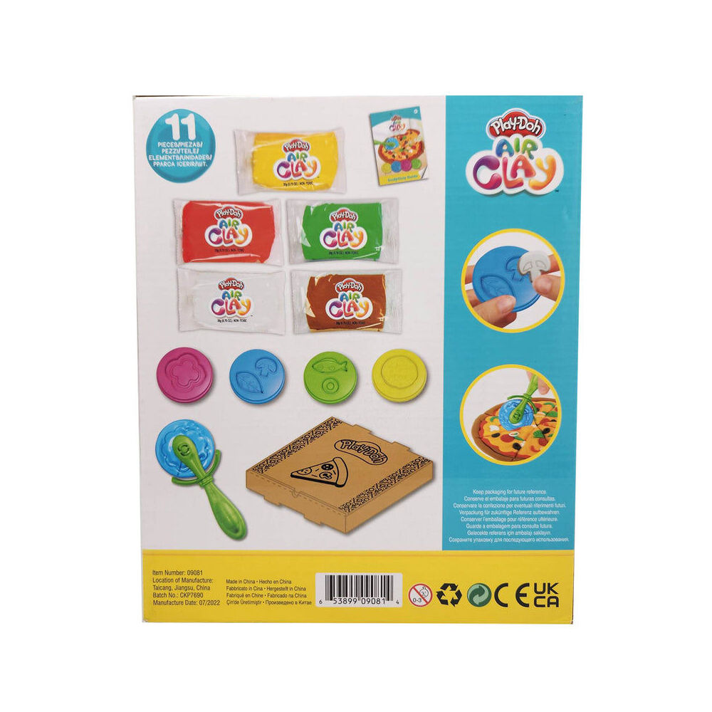 Play-Doh Air Dry Clay Pizza Parlour Set Mess-Free 5 Bright Colours Kids Kit 4y+