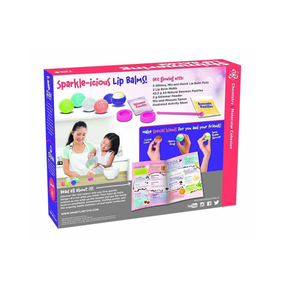 21pc Smart Lab Shimmering Beeswax Lip Balm Making Kit Learning Toy 8y+