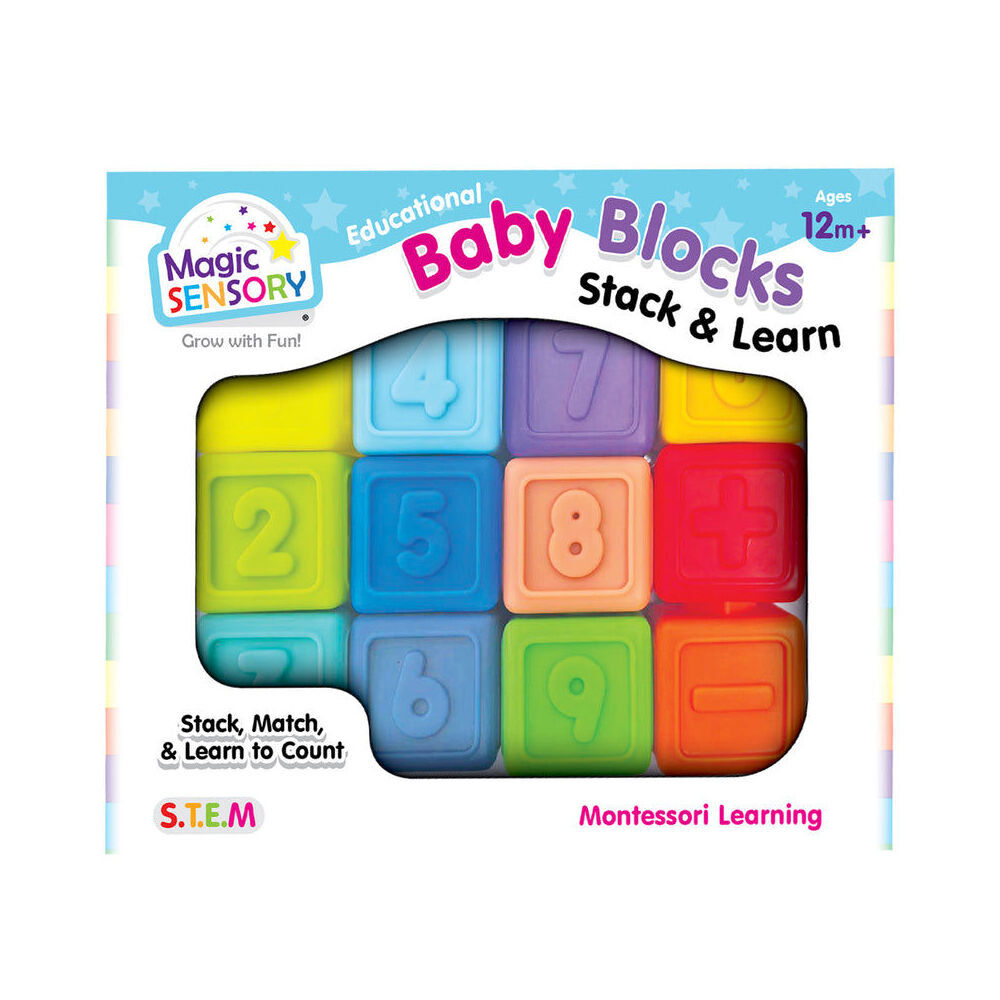 2x 12pc Magic Sensory Montessori Learning Numbered Colourful Baby Blocks 12m+
