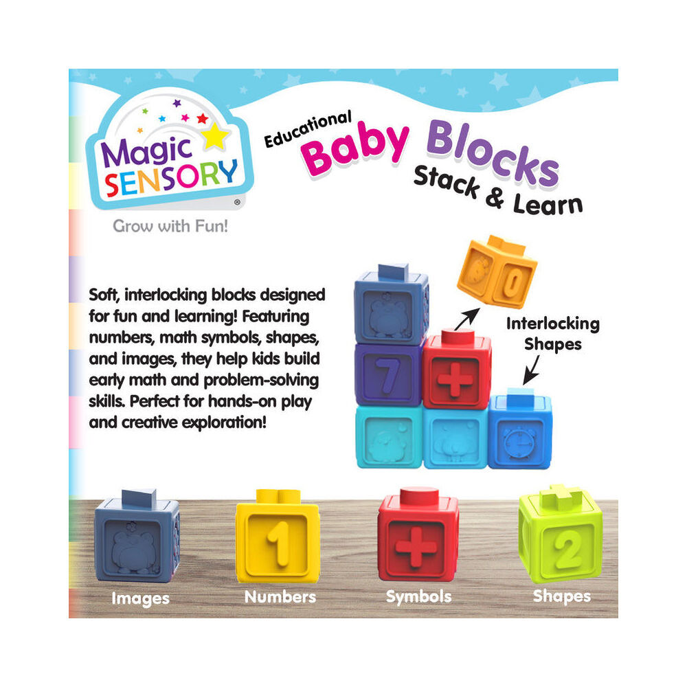 2x 12pc Magic Sensory Montessori Learning Numbered Colourful Baby Blocks 12m+