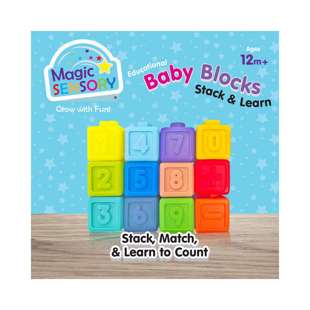 2x 12pc Magic Sensory Montessori Learning Numbered Colourful Baby Blocks 12m+
