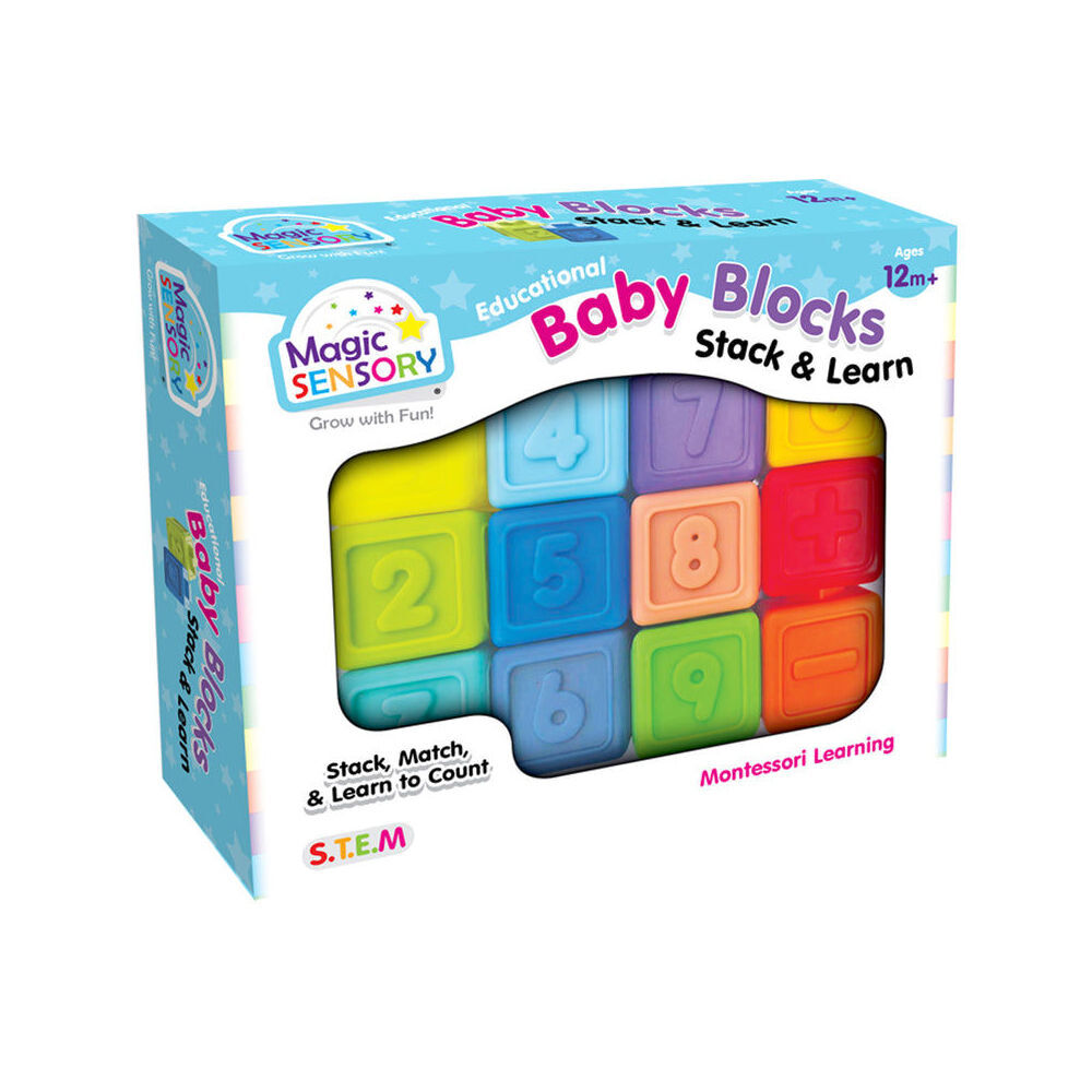 2x 12pc Magic Sensory Montessori Learning Numbered Colourful Baby Blocks 12m+