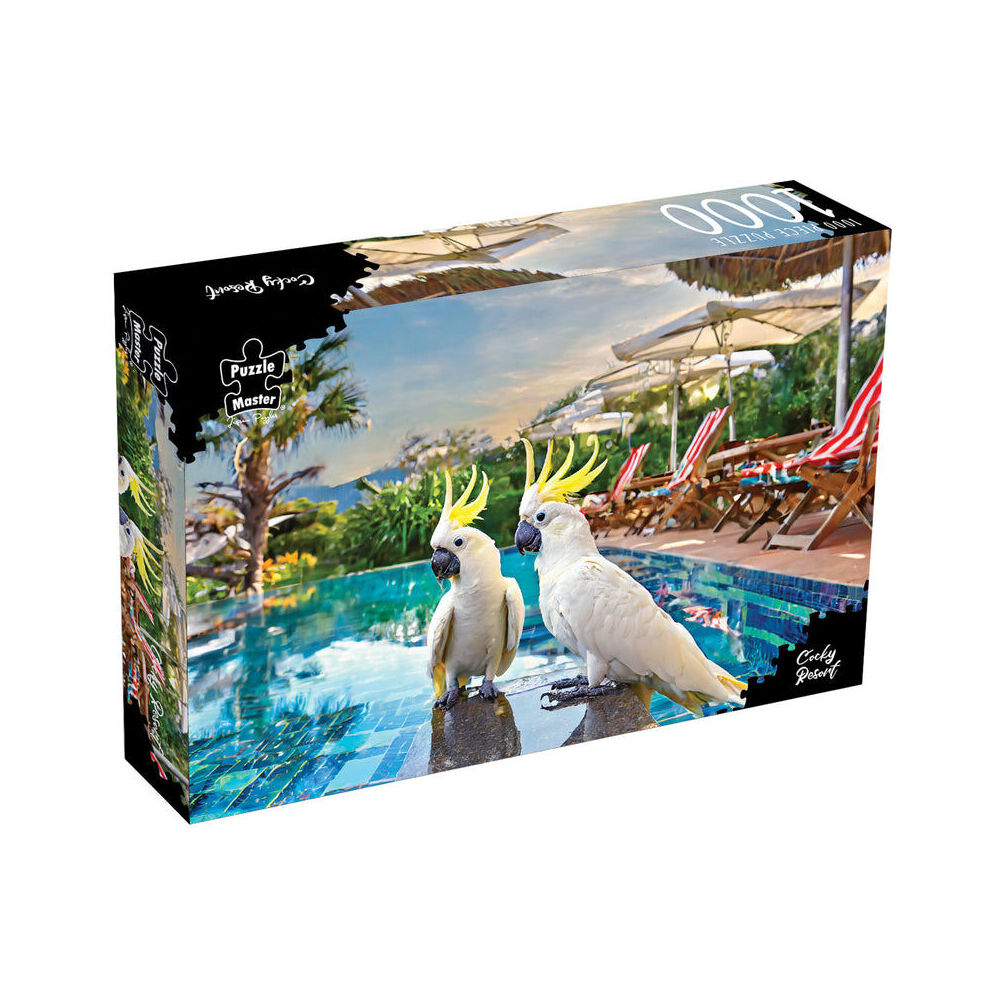 1000pc Puzzlemaster Jigsaw Puzzle Cockatoos Tropical Resort Surreal Australia